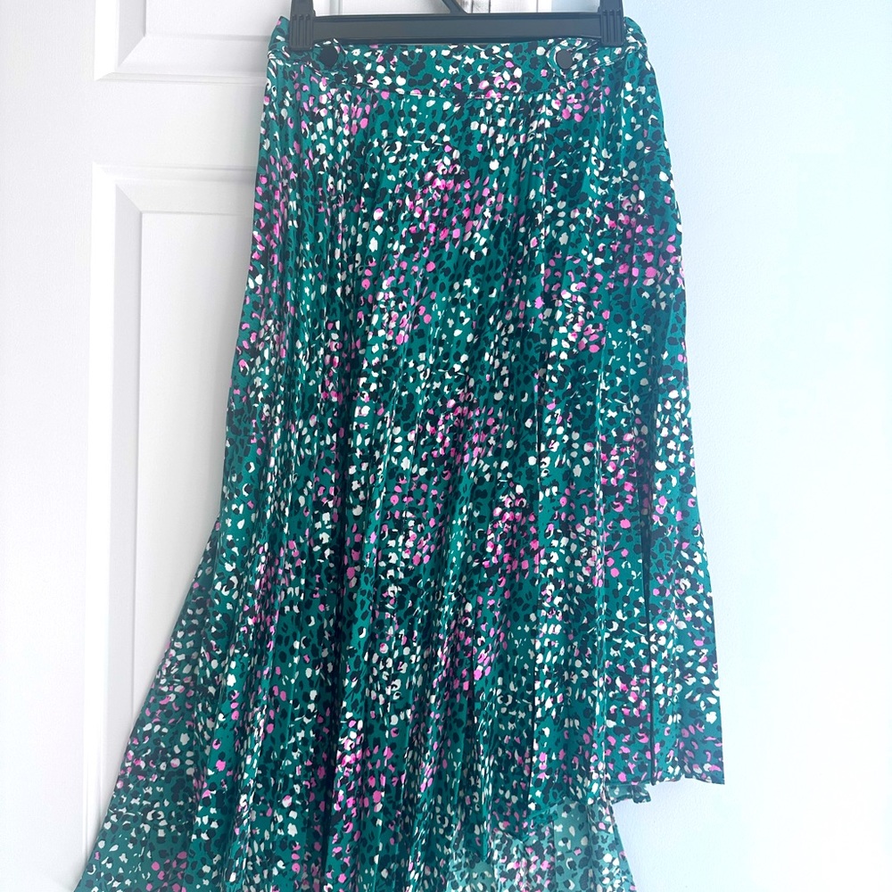 Asymmetrical Green Midi Skirt